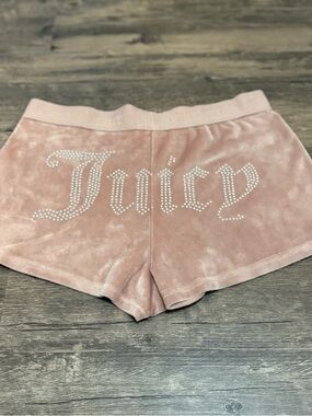 Juicy Couture Dusty Rose Velour Logo Shorts